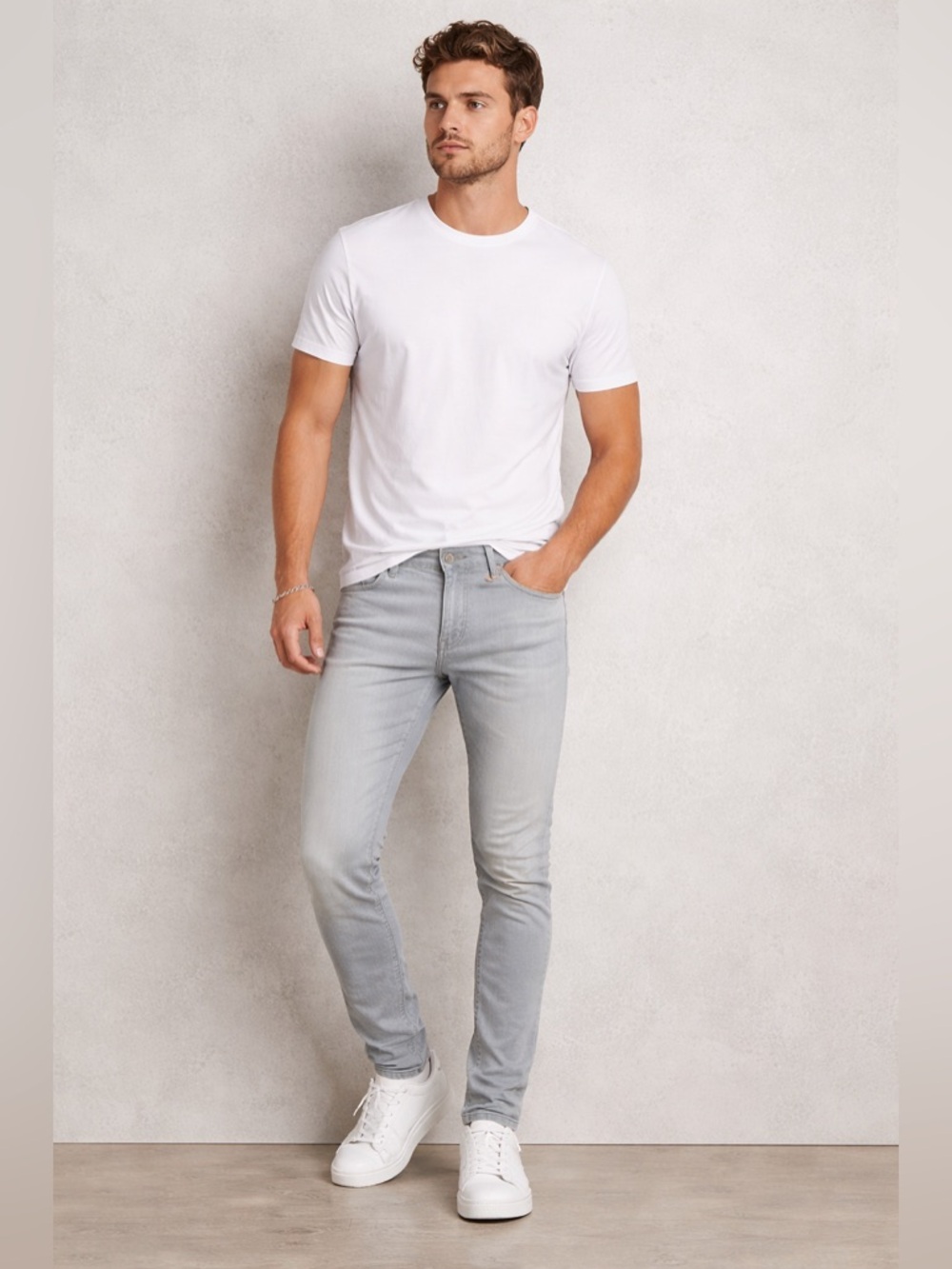 AllSaints Men’s Skinny Jeans in Light Gray
BB10
